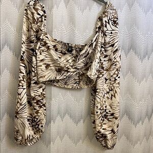 Windsor Cream and Brown Patterned Blouse